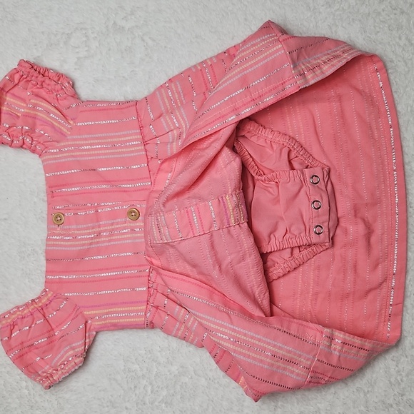 Penelope Mack Pink Striped Girl's Dress 12  Months - Picture 3 of 4
